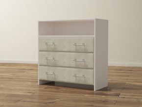 PROxSON Комод Varna (ЛДСП Белая+ткань Белый/Savana Milk (молочный)) 90x40 в Карталах - kartaly.mebel24.online | фото 1