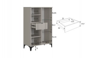 РИЧ Комод 2 со стеклом в Карталах - kartaly.mebel24.online | фото 3
