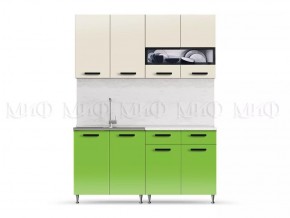РИО-2 ЛДСП Кухонный гарнитур 1,6 м (Бежевый/Олива) в Карталах - kartaly.mebel24.online | фото