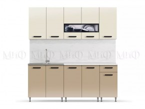 РИО-2 ЛДСП Кухонный гарнитур 2,0 м (Бежевый/Капучино) в Карталах - kartaly.mebel24.online | фото