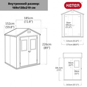 Сарай Манор 6*5 TWF (два окна на фасаде) MANOR 6x5 DD (two windows at the front) в Карталах - kartaly.mebel24.online | фото 2