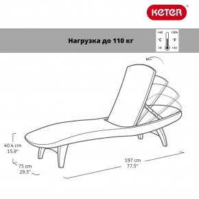 Шезлонг Пацифик (Pacific) графит в Карталах - kartaly.mebel24.online | фото 2