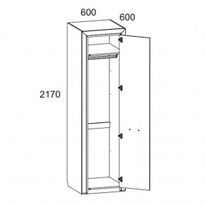 Шкаф 1DG, OLIVIA, цвет вудлайн крем/дуб анкона в Карталах - kartaly.mebel24.online | фото 2