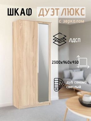 Шкаф 2-х створчатый Дуэт Люкс с зеркалом в Карталах - kartaly.mebel24.online | фото 7