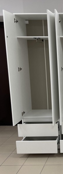 Шкаф 2-ств. с 2 ящиками и вешалкой "Бьянко" в Карталах - kartaly.mebel24.online | фото 2