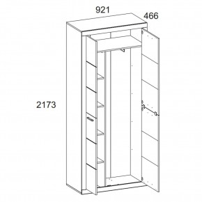 Шкаф 2D OSKAR , цвет дуб Санремо в Карталах - kartaly.mebel24.online | фото 4