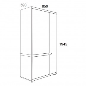 Шкаф 2D/TYP 20A, LINATE ,цвет белый/сонома трюфель в Карталах - kartaly.mebel24.online | фото 3