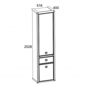 Шкаф 2D1S, MAGELLAN, цвет Сосна винтаж в Карталах - kartaly.mebel24.online | фото 2