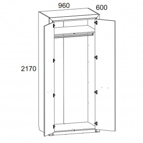 Шкаф 2DG, OLIVIA, цвет вудлайн крем/дуб анкона в Карталах - kartaly.mebel24.online | фото 2