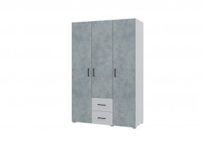 Шкаф 3-х створчатый с ящиками VICTOR (Белый-Бетон) в Карталах - kartaly.mebel24.online | фото