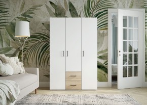 Шкаф 3-х створчатый с ящиками VICTOR (Сонома-Белый) в Карталах - kartaly.mebel24.online | фото 3