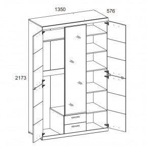 Шкаф 3D2S Z OSKAR , цвет дуб Санремо в Карталах - kartaly.mebel24.online | фото 3