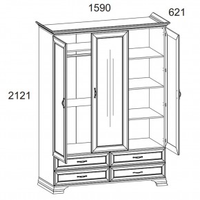 Шкаф 3D4S Z, TIFFANY, цвет вудлайн кремовый в Карталах - kartaly.mebel24.online | фото 1