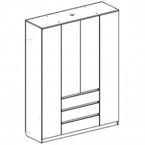 Шкаф 4-ств. с 3 ящиками "Бьянко" в Карталах - kartaly.mebel24.online | фото 3