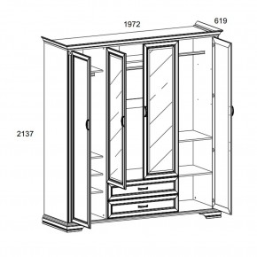 Шкаф 4D2S Z , MONAKO, цвет Сосна винтаж в Карталах - kartaly.mebel24.online | фото 1