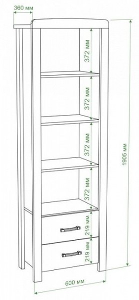 Шкаф книжный Бартоло ВТД-СФ в Карталах - kartaly.mebel24.online | фото 2