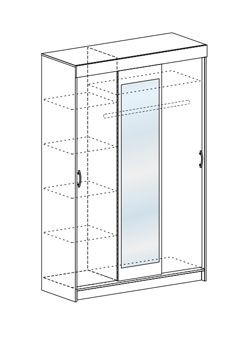 Шкаф-купе Басса ШКК 551 шимо шимо светлый/темный в Карталах - kartaly.mebel24.online | фото 3