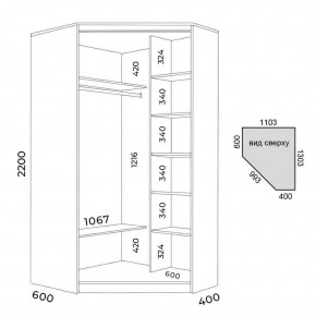 Шкаф-купе ХИТ-У-L-22-64-15 в Карталах - kartaly.mebel24.online | фото 2