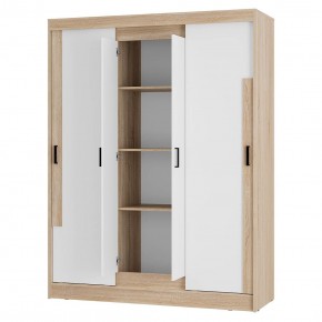 Шкаф-купе Смарт ШКК-06 (дуб сонома/белый) в Карталах - kartaly.mebel24.online | фото 3