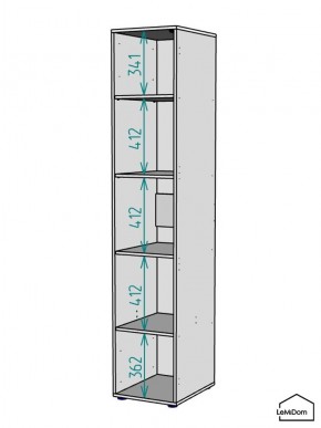 Шкаф Linnea MHR-1-2 2050х400х510 (Белый-М 11.1.2) в Карталах - kartaly.mebel24.online | фото 3