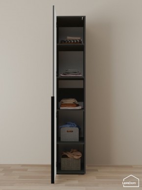 Шкаф Linnea MHR-1-2 2050х400х510 (Графит-М 11.1.25) в Карталах - kartaly.mebel24.online | фото 4