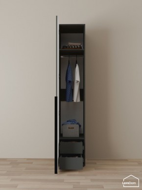 Шкаф Linnea MHR-1-3 2050х400х510 (Графит-М 11.1.25) в Карталах - kartaly.mebel24.online | фото 3