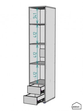 Шкаф Linnea MHR-1-4 2050х400х510 (ДВ-М 11.1.25) в Карталах - kartaly.mebel24.online | фото 3