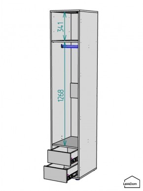 Шкаф Linnea MHR-1PO-3 2050х400х510 (Белый-М 11.1.2) в Карталах - kartaly.mebel24.online | фото 3
