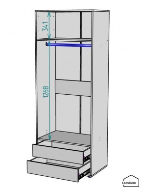 Шкаф Linnea MHR-2-3 2050х800х510 (Белый-М 11.1.1) в Карталах - kartaly.mebel24.online | фото 3