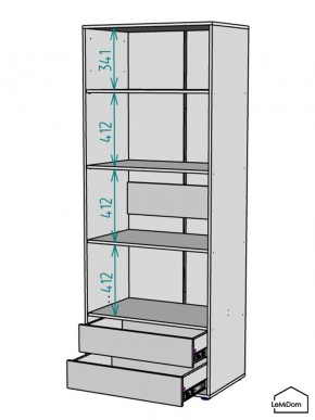 Шкаф Linnea MHR-2-4 2050х800х510 (Графит-М 11.1.25) в Карталах - kartaly.mebel24.online | фото 3