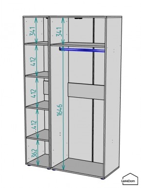 Шкаф Linnea MHR-3PO-1 2050х1200х510 (Белый-М 11.1.1) в Карталах - kartaly.mebel24.online | фото 3