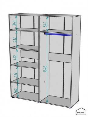 Шкаф Linnea MHR-4-1 2050х1600х510 (Белый-М 11.1.2) в Карталах - kartaly.mebel24.online | фото 3