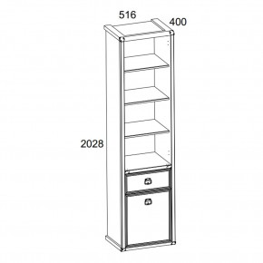 Шкаф открытый 1D1S, MAGELLAN, цвет Сосна винтаж в Карталах - kartaly.mebel24.online | фото 2