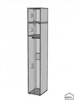 Шкаф с антресолью Linnea MHR-1A-1 2450х400х510 (Графит-М 11.1.25) в Карталах - kartaly.mebel24.online | фото 3