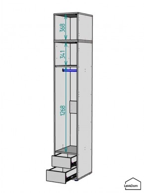 Шкаф с антресолью Linnea MHR-1A-3 2450х400х510 (ДВ-М 11.1.25) в Карталах - kartaly.mebel24.online | фото 3