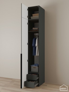 Шкаф с антресолью Linnea MHR-1A-3 2450х400х510 (Графит-М 11.1.25) в Карталах - kartaly.mebel24.online | фото 5