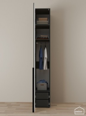 Шкаф с антресолью Linnea MHR-1A-3 2450х400х510 (Графит-М 11.1.25) в Карталах - kartaly.mebel24.online | фото 6