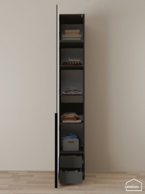 Шкаф с антресолью Linnea MHR-1A-4 2450х400х510 (Графит-М 11.1.25) в Карталах - kartaly.mebel24.online | фото 4