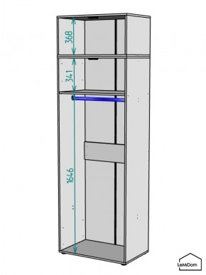 Шкаф с антресолью Linnea MHR-2A-1 2450х800х510 (Графит-М 11.1.25) в Карталах - kartaly.mebel24.online | фото 3