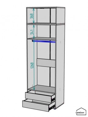 Шкаф с антресолью Linnea MHR-2A-3 2450х800х510 (Белый-М 11.1.1) в Карталах - kartaly.mebel24.online | фото 3