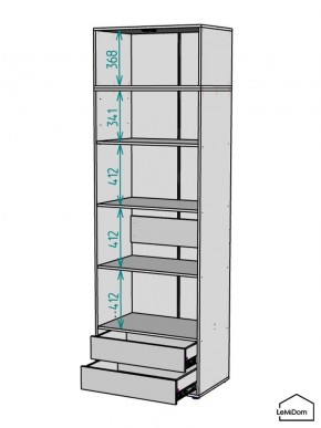 Шкаф с антресолью Linnea MHR-2A-4 2450х800х510 (ДВ-М 11.1.25) в Карталах - kartaly.mebel24.online | фото 3