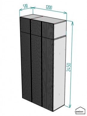 Шкаф с антресолью Linnea MHR-3POA-1 2450х1200х510 (Белый-М 11.1.2) в Карталах - kartaly.mebel24.online | фото 2