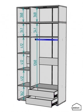 Шкаф с антресолью Linnea MHR-3POA-2 2450х1200х510 (Белый-М 11.1.2) в Карталах - kartaly.mebel24.online | фото 3