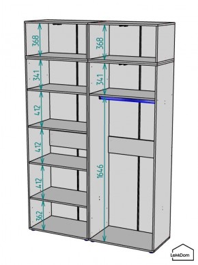 Шкаф с антресолью Linnea MHR-4A-1 2450х1600х510 (ДВ-М 11.1.25) в Карталах - kartaly.mebel24.online | фото 3