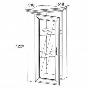 Шкаф с витриной 1VU, TIFFANY, цвет вудлайн кремовый в Карталах - kartaly.mebel24.online | фото 2