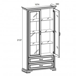 Шкаф с витриной 2V2S, MONAKO, цвет Сосна винтаж/дуб анкона в Карталах - kartaly.mebel24.online | фото 2