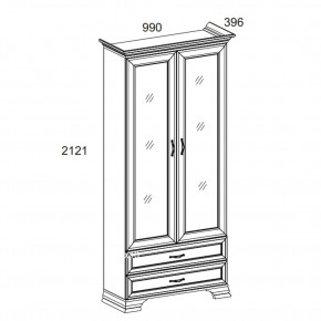 Шкаф с витриной 2V2S, TIFFANY, цвет вудлайн кремовый в Карталах - kartaly.mebel24.online | фото 2