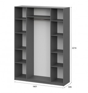 Шкаф ШК-5 (1600) Графит серый в Карталах - kartaly.mebel24.online | фото 5