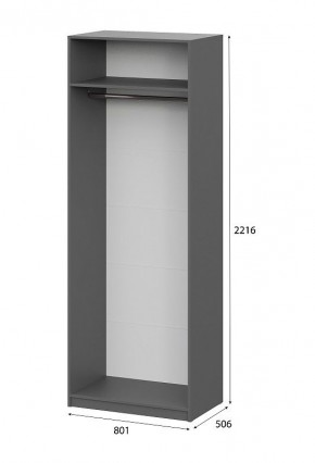 Шкаф ШК-5 (800) Графит серый в Карталах - kartaly.mebel24.online | фото 5