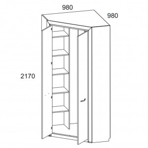 Шкаф угловой 2D, OLIVIA, цвет вудлайн крем/дуб анкона в Карталах - kartaly.mebel24.online | фото 3